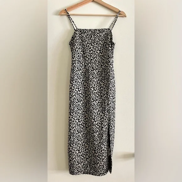 princess polly baby blue dress Black Leopard Print Bodycon Midi Dress main image 0